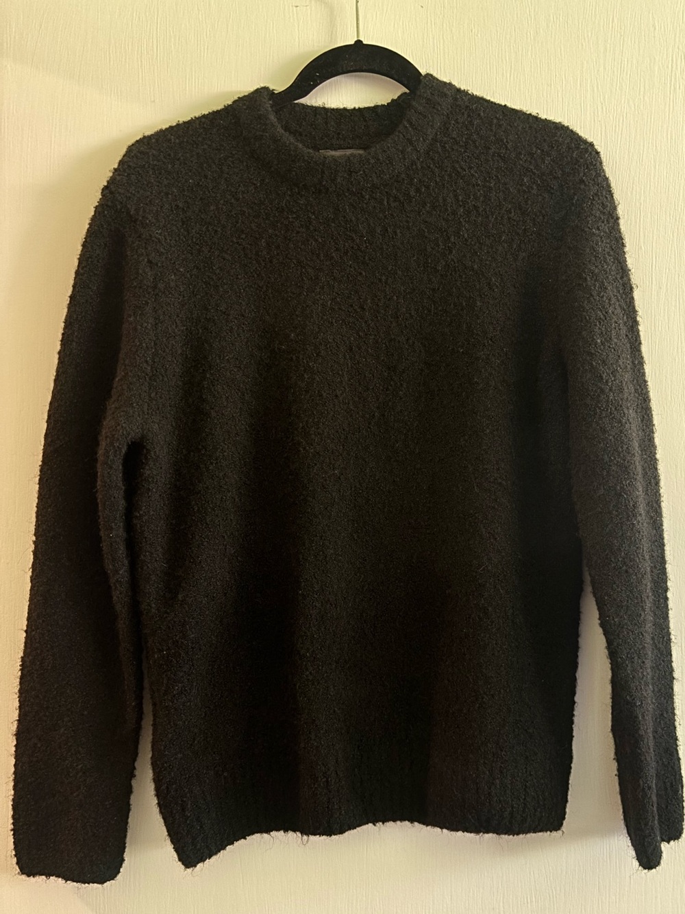 H&M Black Fuzzy Crewneck Sweater